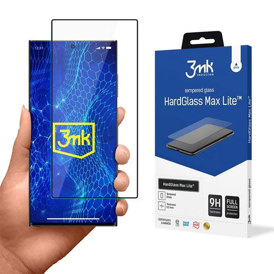 3mk HardGlass Max Lite – Grūdintas stiklas, skirtas Samsung Galaxy S24 Ultra (juoda)