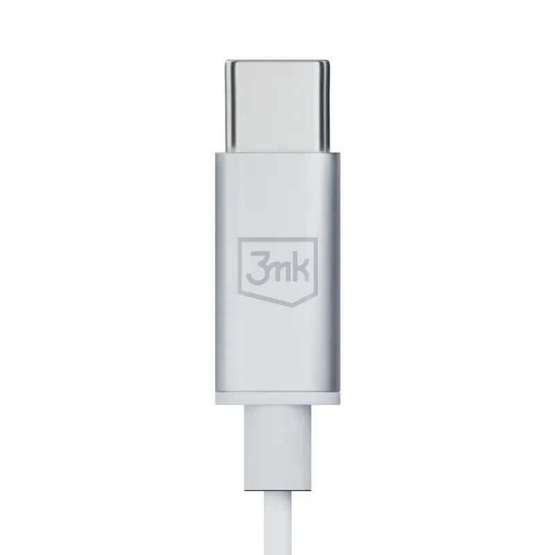 3mk laidinės USB-C ausinės – laidinės į ausis įstatomos ausinės (baltos)