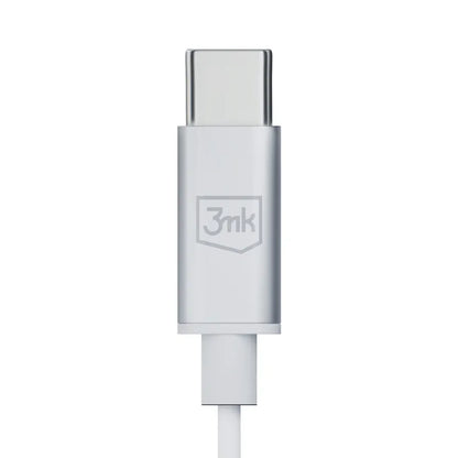 3mk laidinės USB-C ausinės – laidinės į ausis įstatomos ausinės (baltos)