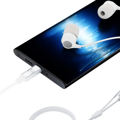 3mk laidinės USB-C ausinės – laidinės į ausis įstatomos ausinės (baltos)