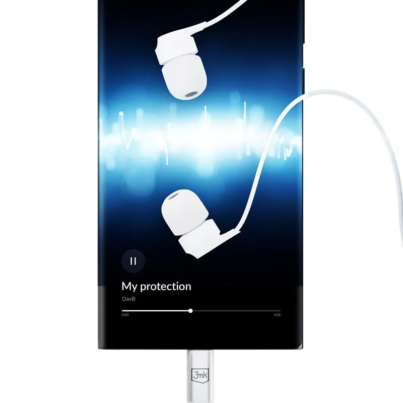 3mk laidinės USB-C ausinės – laidinės į ausis įstatomos ausinės (baltos)