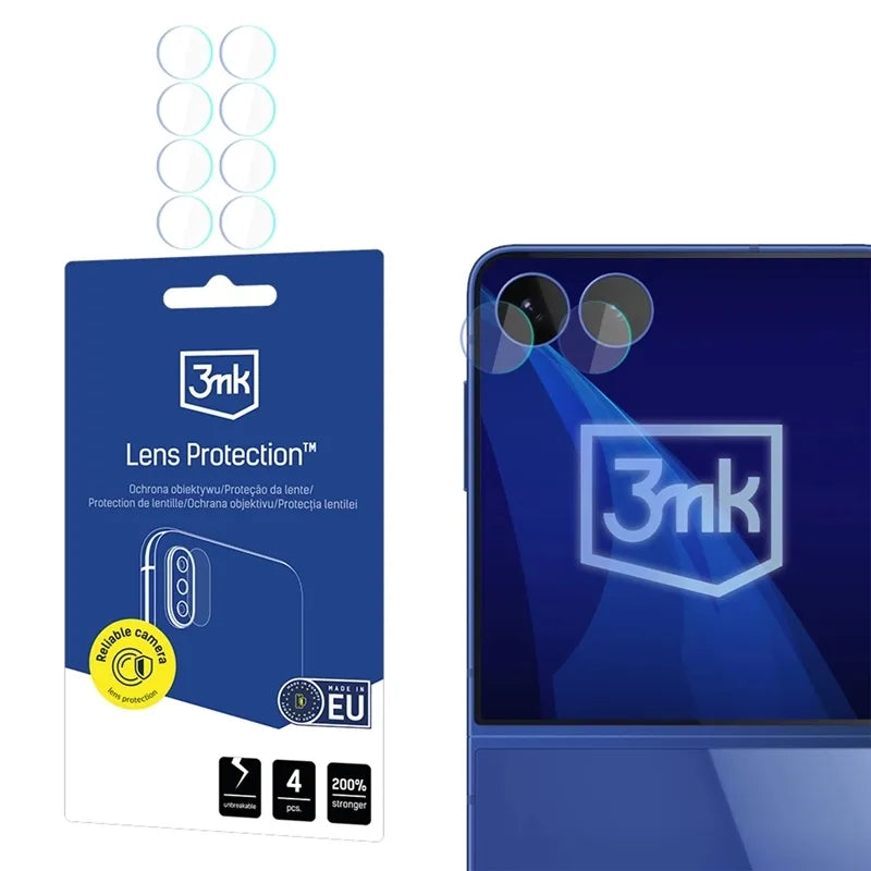 3mk Lens Protection – fotoaparato objektyvo stiklas Samsung Galaxy Z Flip 8 (4 rinkiniai)