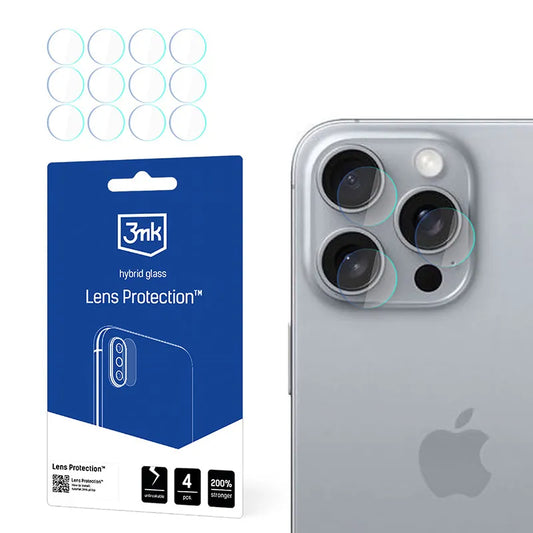 3mk lęšio apsauga – fotoaparato lęšio stiklas, skirtas iPhone 16 Pro Max (4 vnt.)