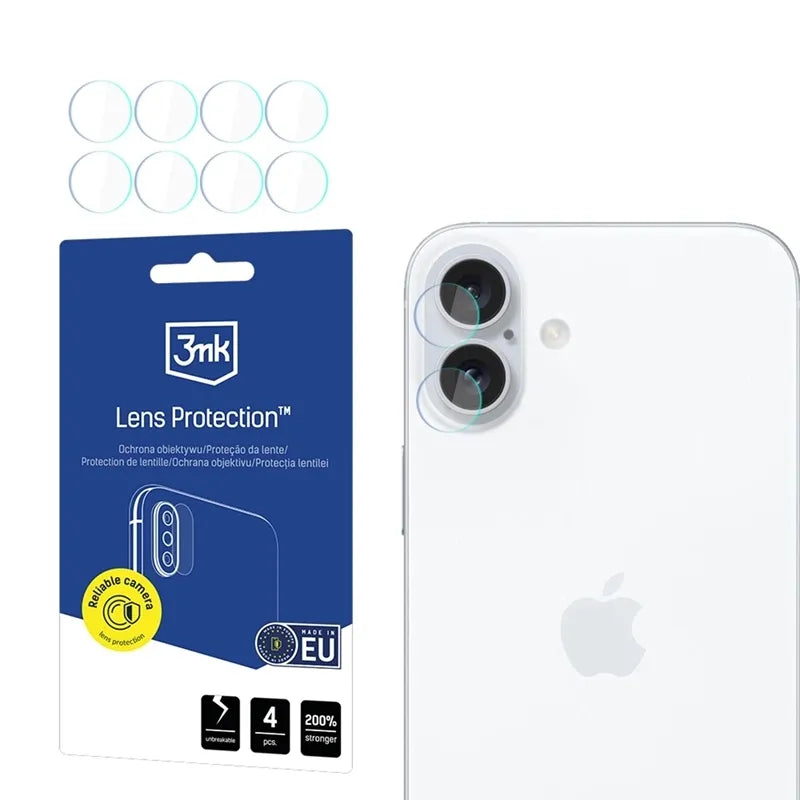 3mk Lęšių apsauga – Kameros objektyvo stiklas, skirta iPhone 17 (4 rinkiniai)