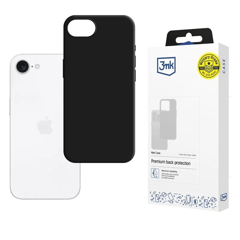 3mk Matt dėklas - dėklas Apple iPhone16e (juodas)