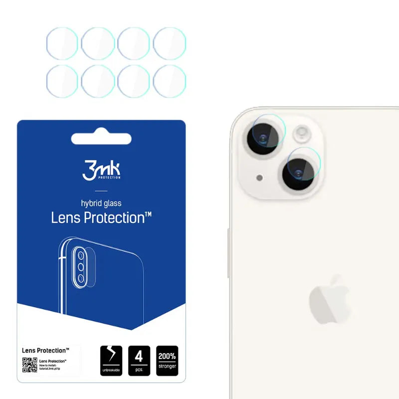 3mk objektyvo apsauga – „iPhone 15“ fotoaparato objektyvo stiklas (4 rinkiniai)