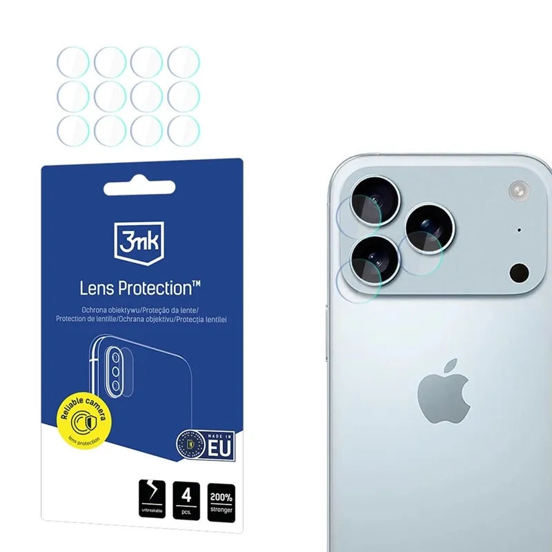 3mk Objektyvo apsauga - Kameros objektyvo stiklas, skirtas iPhone 17 Pro (4 komplektai)