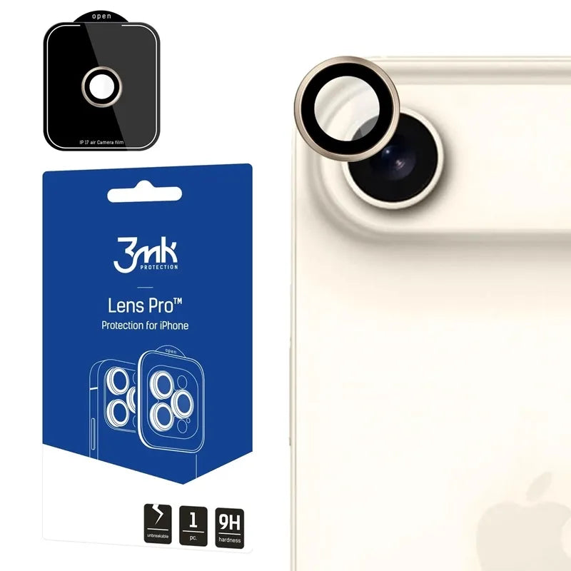 3mk Objektyvo apsauga Pro – Kameros objektyvo stiklas iPhone Air (Titano auksas)