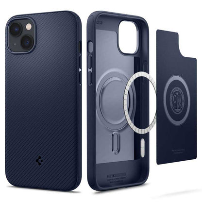 Spigen Mag Armor - dėklas, skirtas „iPhone 14 Plus“ (tamsiai mėlyna)