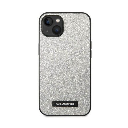 Karl Lagerfeld Glitter Plaque Logo – dėklas, skirtas iPhone 14 Plus (sidabrinis)
