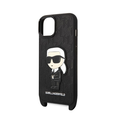 Karl Lagerfeld NFT monograma Ikonik antsiuvas – dėklas „iPhone 14 Plus“ (juodas)