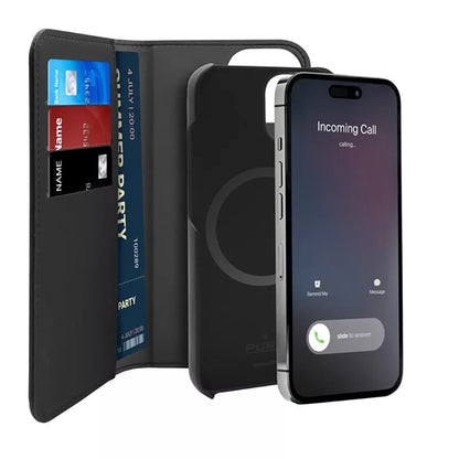 PURO Wallet Detachable – „2in1“ dėklas „iPhone 14 Plus“ (juodas)