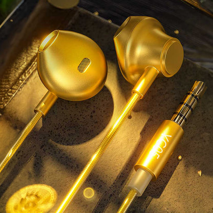 WEKOME YC05 Sakin serija - 3,5 mm lizdo laidinės ausinės (aukso spalvos)