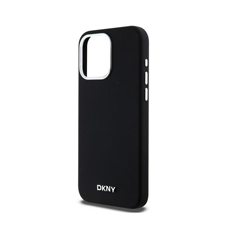DKNY Liquid Silicone Small Metal Logo MagSafe – dėklas iPhone 15 Pro Max (juodas)