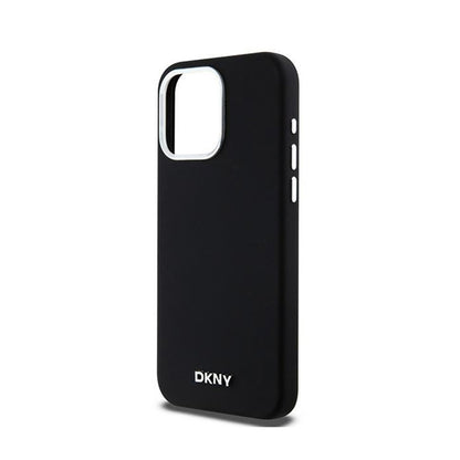 DKNY Liquid Silicone Small Metal Logo MagSafe – dėklas iPhone 15 Pro Max (juodas)