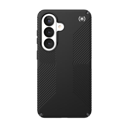 Speck Presidio2 Grip Magnet – Samsung Galaxy S26 MagSafe dėklas (juoda/skalūno pilka/balta)