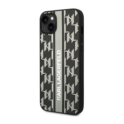 Karl Lagerfeld Monogram Stripe – Dėklas, skirtas iPhone 14 Plus (pilkas)