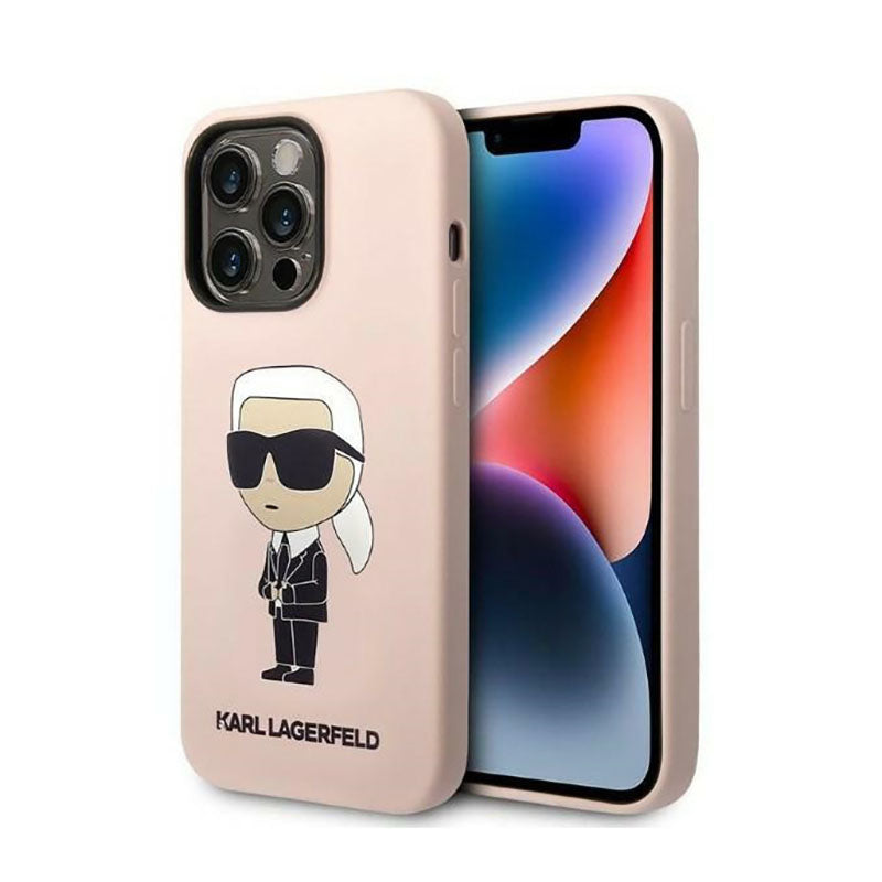 Karl Lagerfeld silikoninis dėklas NFT Ikonik – skirtas „iPhone 14 Pro“ (rožinis)