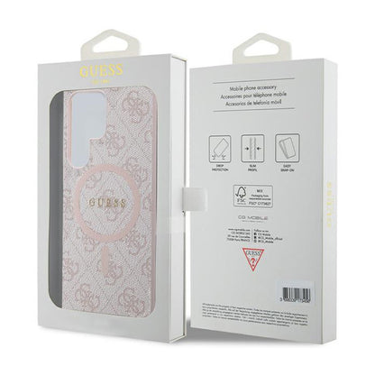 Guess 4G Collection Odinis Širdies Logotipas MagSafe – dėklas Samsung Galaxy S24 Ultra (Rožinis)