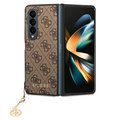 Guess 4G Charms Collection dėklas, skirtas Samsung Galaxy Z Fold 4 (Rudos)