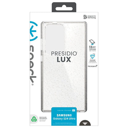 Speck Presidio Lux Glitter - „Samsung Galaxy S24 Ultra“ dėklas (skaidrus / aukso blizgučiai)