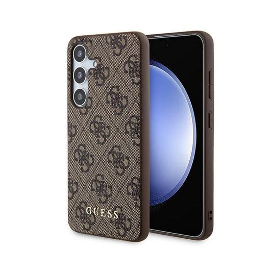 Guess 4G Metal Gold Logo – dėklas skirtas Samsung Galaxy S24 (rudas)
