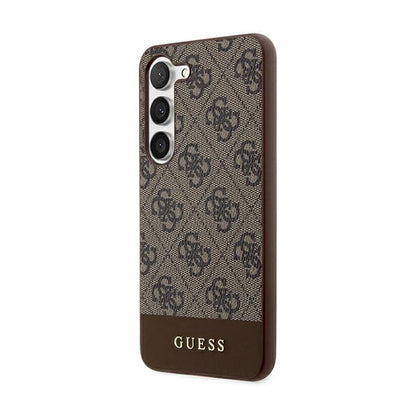 Guess 4G Bottom Stripe Metal Logo Collection - "Samsung Galaxy S24+" dėklas (rudas)
