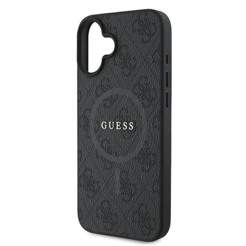Guess 4G Ring Classic Logo MagSafe - dėklas iPhone 16 Plus (juodas)