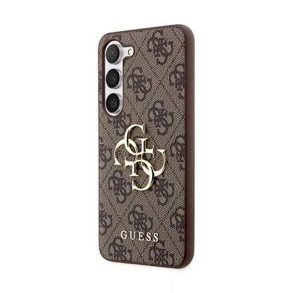 Guess 4G Big Metal Logo – Dėklas, skirtas „Samsung Galaxy S24“ (rudas)