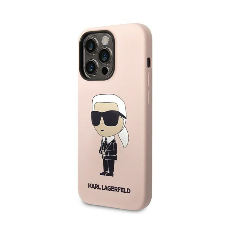 Karl Lagerfeld silikoninis dėklas NFT Ikonik – skirtas „iPhone 14 Pro“ (rožinis)
