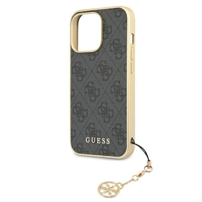Guess 4G Charms Collection – dėklas, skirtas „iPhone 13 Pro Max“ (pilkos spalvos)