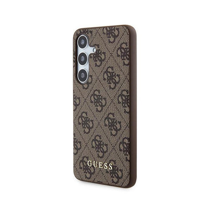 Guess 4G Metal Gold Logo – dėklas skirtas Samsung Galaxy S24 (rudas)