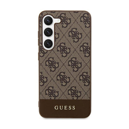 Guess 4G Bottom Stripe Metal Logo Collection - "Samsung Galaxy S24+" dėklas (rudas)