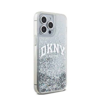 DKNY Liquid Glitter Big Logo – dėklas iPhone 15 Pro (baltas)