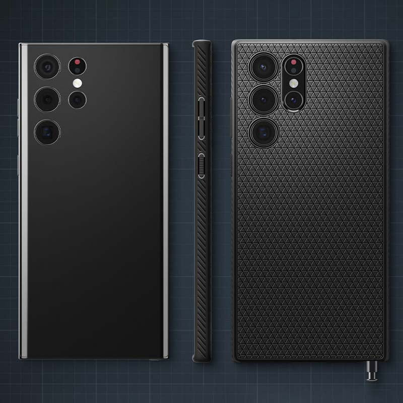 Spigen Liquid Air – dėklas Samsung Galaxy S22 Ultra (juodas)