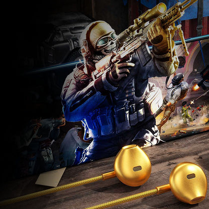 WEKOME YC05 Sakin serija - 3,5 mm lizdo laidinės ausinės (aukso spalvos)