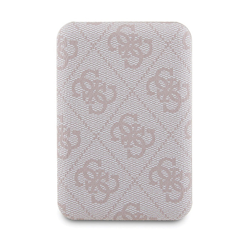 Guess Bundle Pack MagSafe 4G Metal Gold Logo – dėklų rinkinys + 5000 mAh MagSafe maitinimo blokas iPhone 15 Pro Max (rožinis)