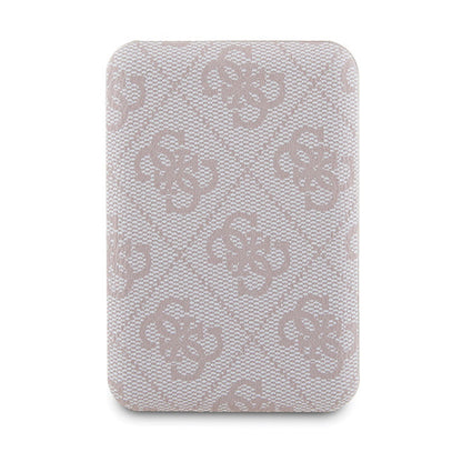 Guess Bundle Pack MagSafe 4G Metal Gold Logo – dėklų rinkinys + 5000 mAh MagSafe maitinimo blokas iPhone 15 Pro Max (rožinis)