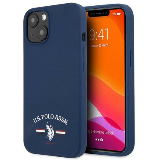 US Polo Assn Silikoninis Logotipas – dėklas, skirtas iPhone 13 mini (tamsiai mėlynas)