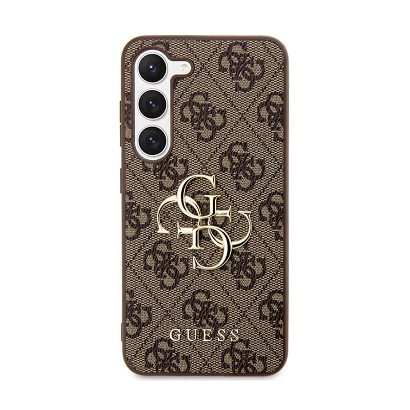 Guess 4G Big Metal Logo – Dėklas, skirtas „Samsung Galaxy S24“ (rudas)