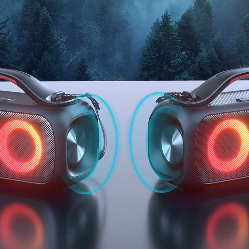 WEKOME D38 Yinla Series - V5.0 30W RGB LED Nešiojamas Belaidis Bluetooth Garsiakalbis (Juodas)