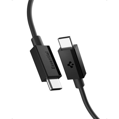Spigen EB6020CC Essential – USB-C į USB-C kabelis, PD 60W, 2m (Juodas)