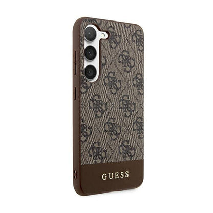 Guess 4G Bottom Stripe Metal Logo Collection - "Samsung Galaxy S24+" dėklas (rudas)