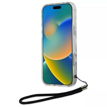 Karl Lagerfeld IML Zebrų raštas su laidu – dėklas, skirtas iPhone 16 Pro Max (juodas)