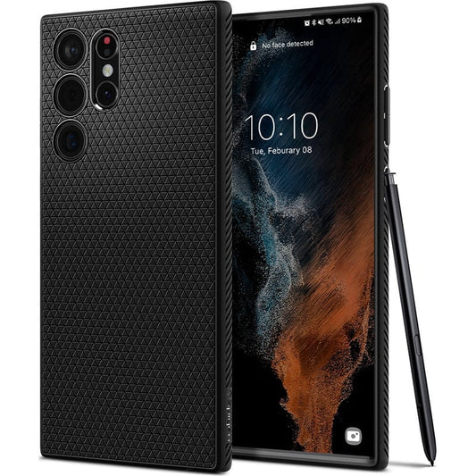 Spigen Liquid Air – dėklas Samsung Galaxy S22 Ultra (juodas)
