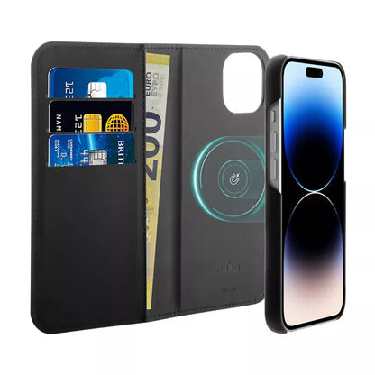 PURO Wallet Detachable – „2in1“ dėklas „iPhone 14 Plus“ (juodas)