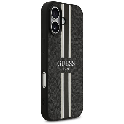 Guess 4G Printed Stripes MagSafe dėklas iPhone 17 (juodas)