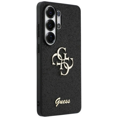 Guess Fixed Glitter Big 4G Metal Logo dėklas - Samsung Galaxy S26 Ultra (Juodas)