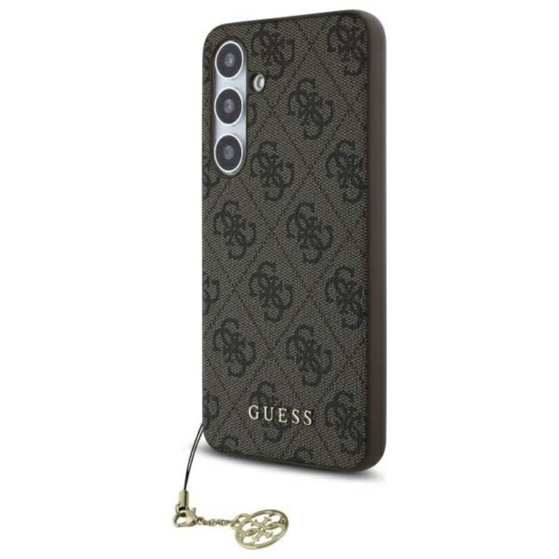 Guess 4G Charms kolekcija – Dėklas, skirtas „Samsung Galaxy S24 FE“ (rudas)