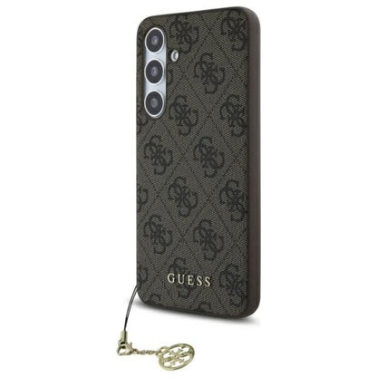 Guess 4G Charms kolekcija – Dėklas, skirtas „Samsung Galaxy S24 FE“ (rudas)